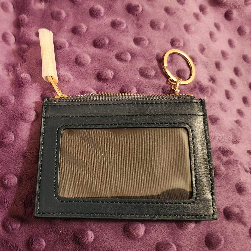 NWOT Authentic Coach Deep Blue Denim Signature Skinny Mini Zip ID Wallet - Picture 2 of 4